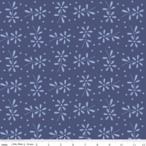 Blue, Sewing Seeds Collection Daisy Eyelet Toss Cotton Fabric CD15689