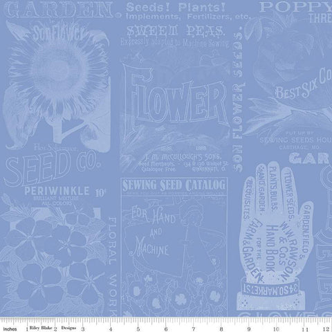 Blue, Sewing Seeds Collection Garden Blender Cotton Fabric CD15690