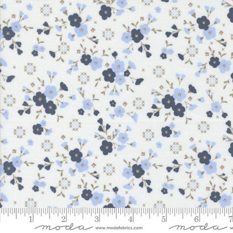 blue, Sun Drenched Collection Small Floral Cotton Fabric 43201