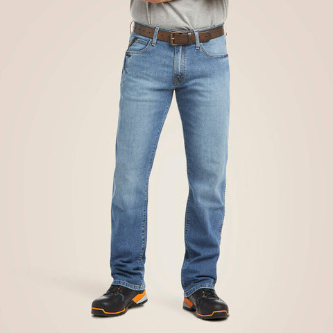 Blue Haze, Men's Rebar M4 Relaxed DuraStretch Basic Boot Cut Jean 100