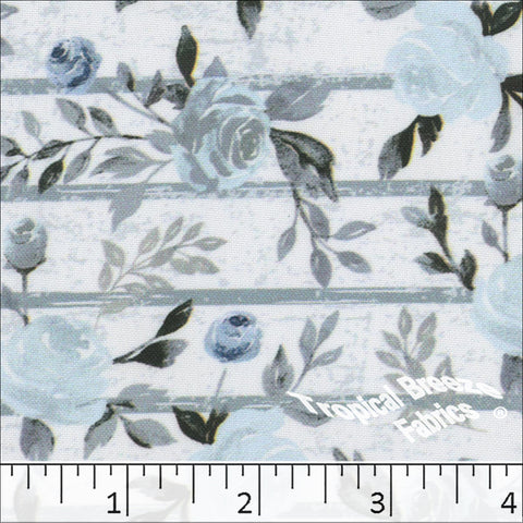 Oxford Polyester Print Fabric 048324 blue mist
