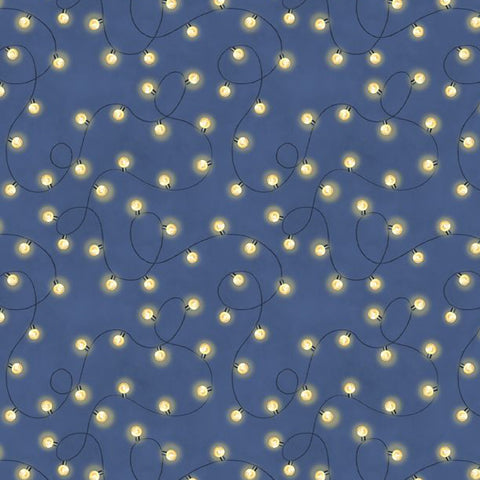 blue, string light, Evergreen Escape Cotton Fabric Collection 200