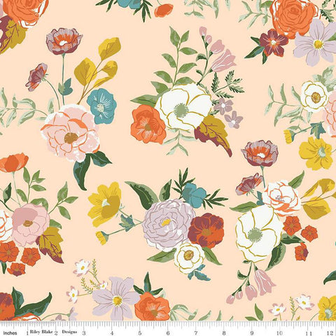 blush, Winged Medley Collection Large Floral Cotton Fabric C15910