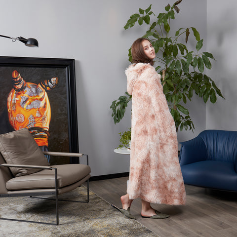 Blush tie dye throw