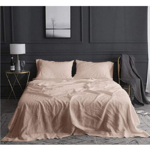 Spirit Linen Vintage Washed Microfiber Sheet Set Blush
