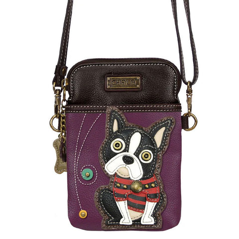 Boston Terrier Cellphone Crossbody Bag