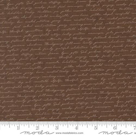 brown, Acorn Hollow Collection Campfire Text Cotton Fabric 30767
