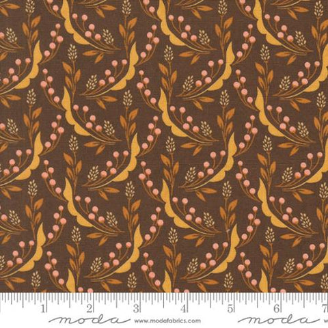 brown, Acorn Hollow Collection Harvest Florals Cotton Fabric 30763