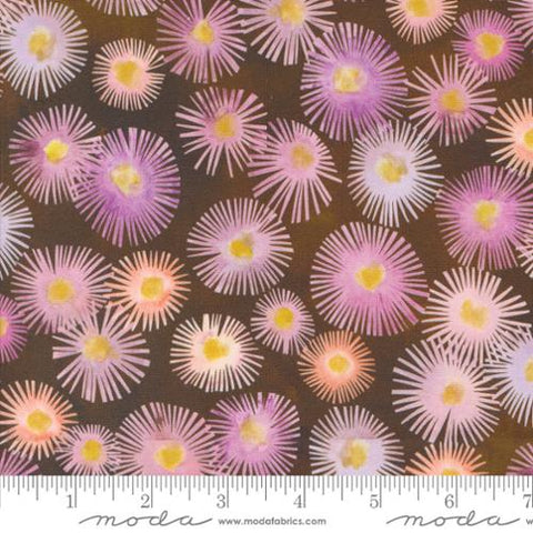 Blooming Lovely Collection Aster Florals Watercolor Cotton Fabric 16972 brown