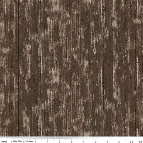 Brown, Covered Bridges in Spring Collection Barn Wood Cotton Fabric CD15825