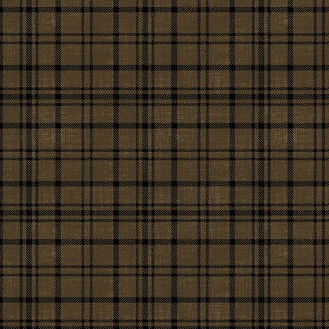 brown, Timberland Trails Collection Plaid Cotton Fabric 45609