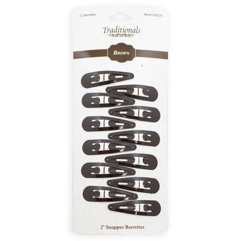 Brown snap barrettes