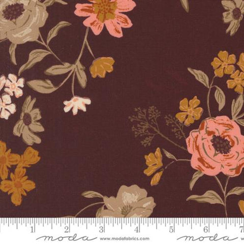 burgundy, Foraged Found and Hand Me Down Collection Harvest Bloom Florals Cotton Fabric 45630