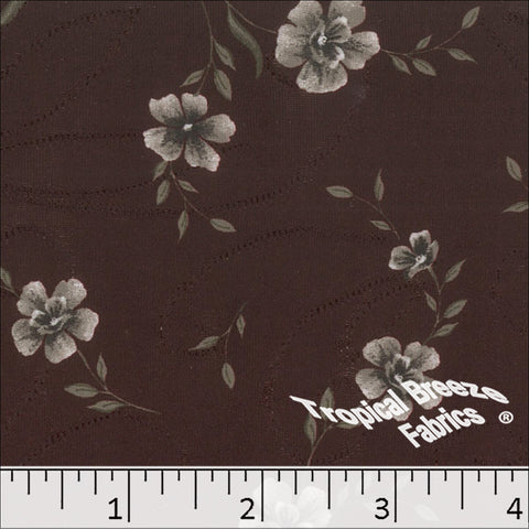 burgundy, Jacquard Knit Floral Print Fabric 572523