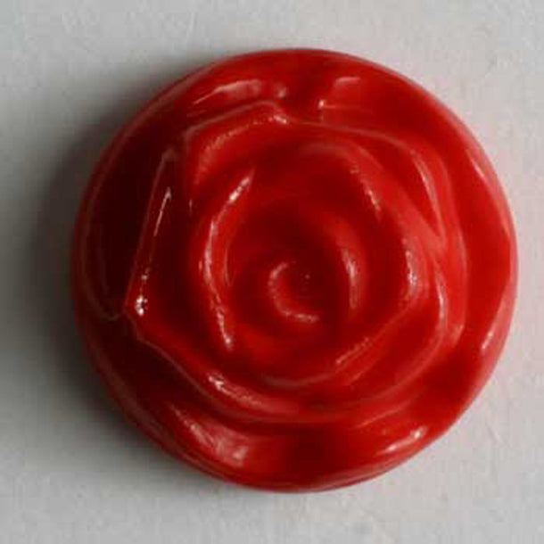 Round Red Rose Carved Buttons 3 Pack