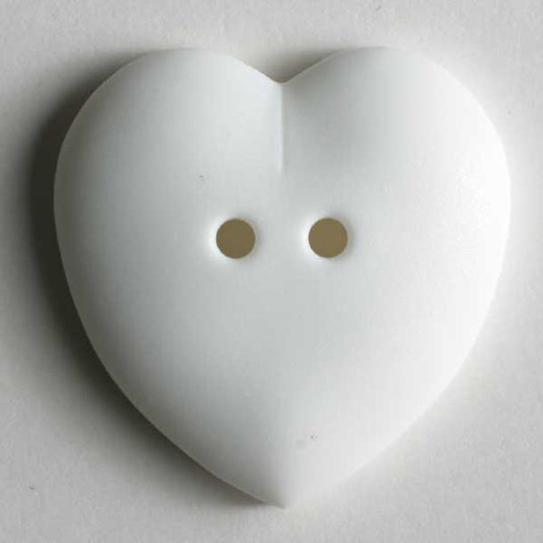 White Heart Shaped Sew Through Buttons