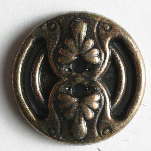 Antique brass metal button