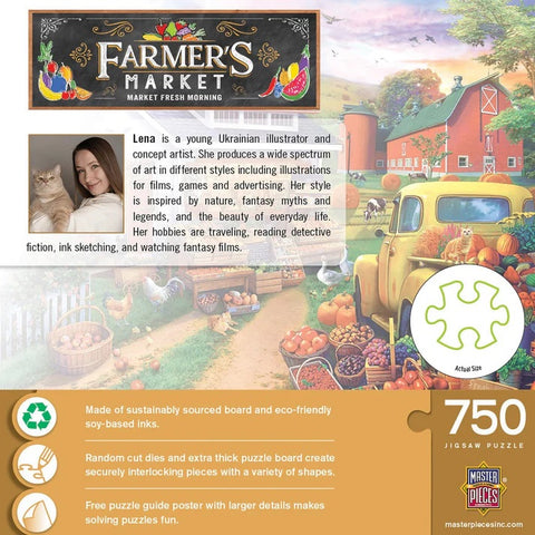 Farmer's Market - Market Fresh Morning 750 Piece Jigsaw Puzzle 32557 Back of box