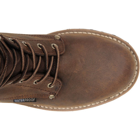 Top view of Carolina leather work boot.