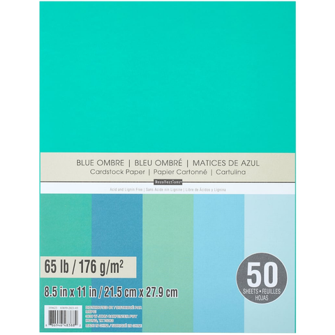 Blue Ombre 8.5" x 11" Cardstock Paper CARD303