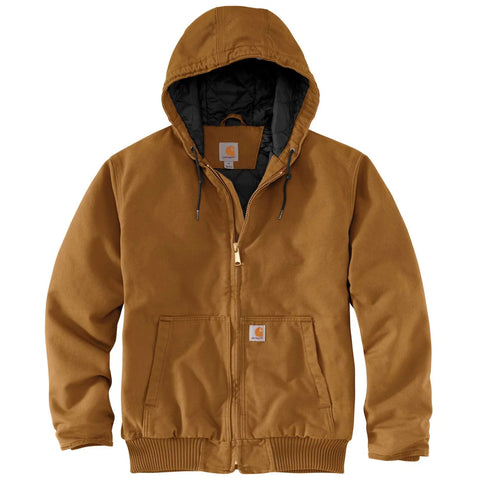 carhartt brown, Men's Big and Tall Washed Duck Insulated Work Jacket 104050