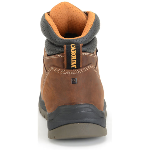 Carolina 6 inch mens Bruno safety toe work boot heel view