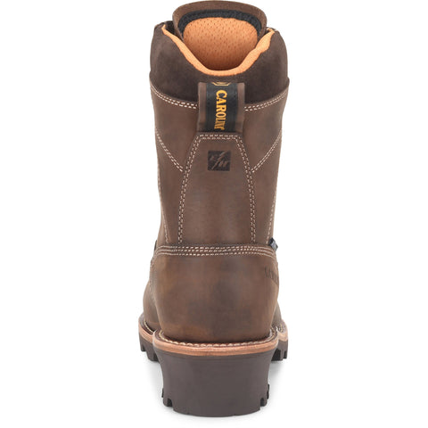 Carolina mens safety toe logger work boots heel view