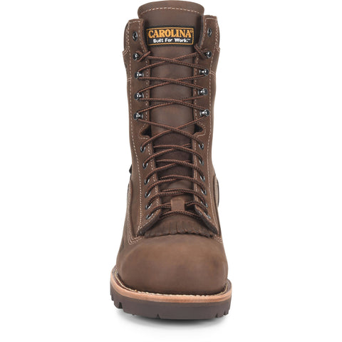 Carolina mens safety toe logger work boots toe view