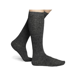 Women's Flat Knit Knee-High Socks LA2000 charcoal