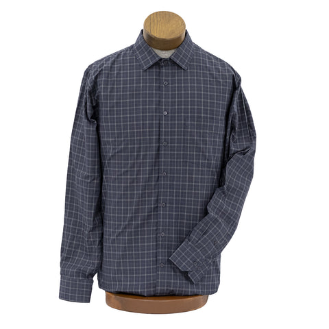 Men's Plaid Casual Dress Shirt charcoal