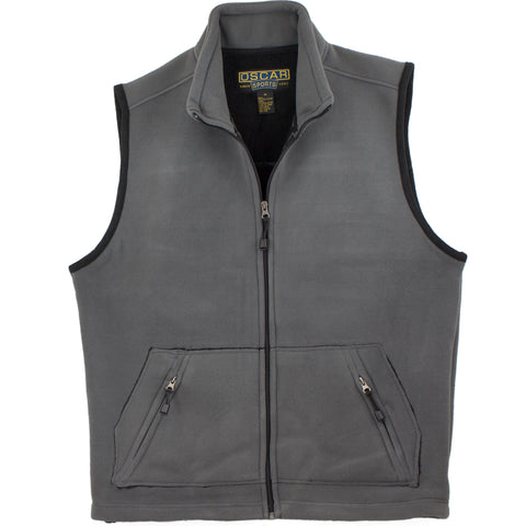 Men's charcoal gray fleece vest