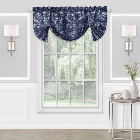 Navy Charlotte Pleated Roman Valance