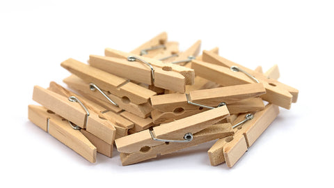 Pile of wooden clothespins