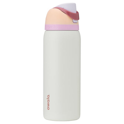 Owala FreeSip 24 oz water bottle in coastal mist light gray