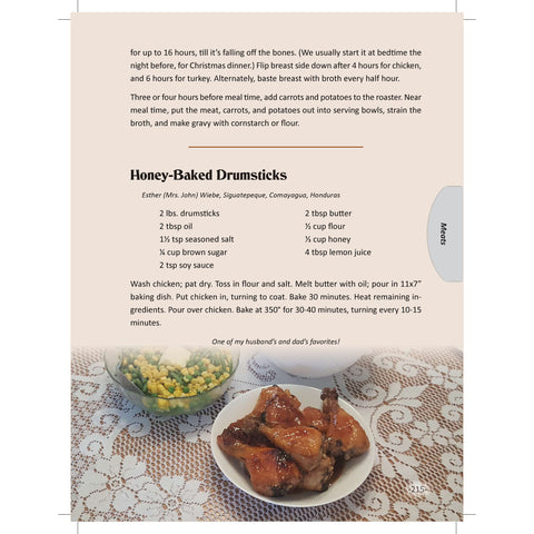 Inside of cookbook