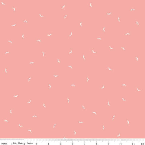 Between the Pages Collection Open Book Cotton Fabric C15375 coral
