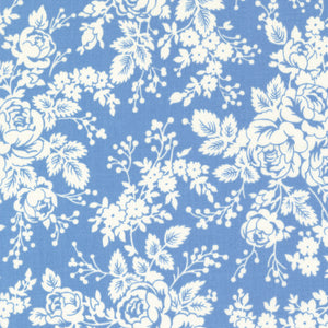 Blueberry Delight Collection Floral Clusters Cotton Fabric 3030 cornflower blue