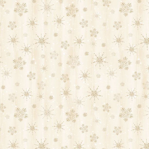 cream, Cardinal Celebration Collection Snowflakes Cotton Fabric 37759