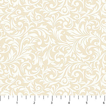 cream, Holiday Joy Collection Scroll Swirl Cotton Fabric 28076