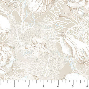 Sea Breeze Collection Starfish Print Cotton Fabric DP27098 cream