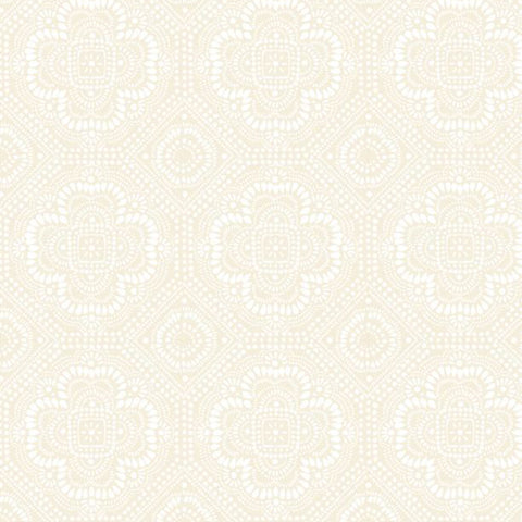Season's Study Collection Grid Cotton Fabric 17840 cream