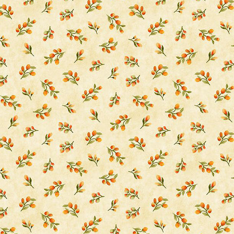 Sunflower Splendor Collection Floral Bud Toss Cotton Fabric 83331 cream
