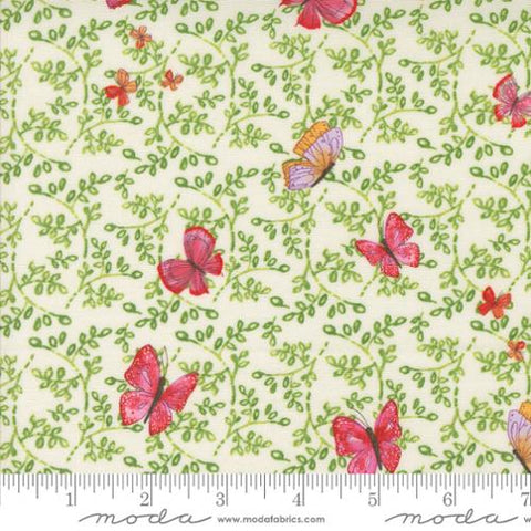 cream, Superbloom Collection Butterfly Vines Cotton Fabric 48784