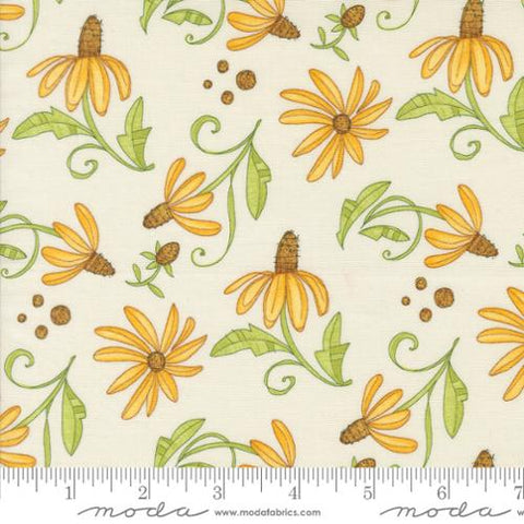 cream, Superbloom Collection Daisy Cotton Fabric 48783