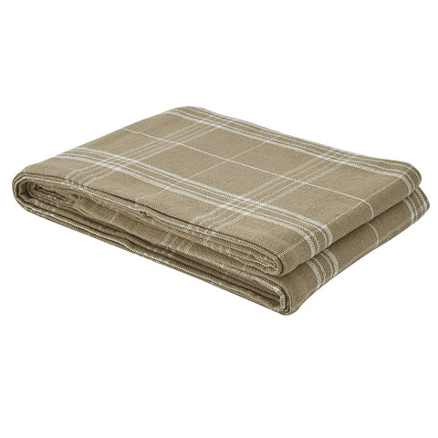 Cream, Fieldstone Plaid Queen Bedspread 458