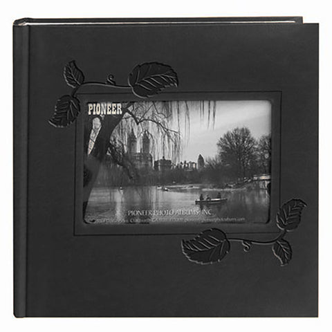 Black Embossed Ivy Leatherette Photo Album DA-200EIBK