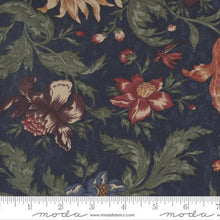 Daffodils and Dragonflies Collection Dandelion Cotton Fabric dark blue