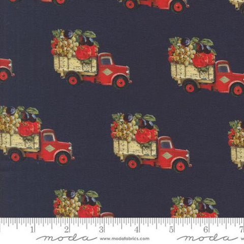 dark blue, Farm and Garden Collection Novelty Trucks Cotton Fabric 7475