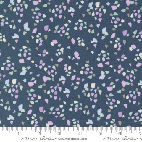 Dark Blue, Sea Glass Summer Collection Shimmering Sea Glass Cotton Fabric 43185