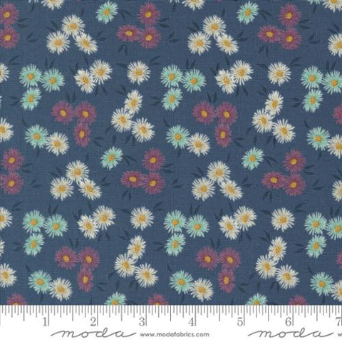 Dark Blue, Sea Glass Summer Collection Small Floral Cotton Fabric 43181